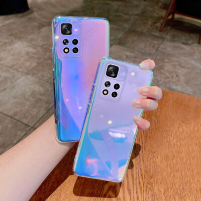 For Xiaomi Redmi Note 11 10 9 Pro Mi 11 10T Laser Gradient Clear Soft Case Cover