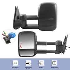Pair Power Heated Tow Mirrors For 2003-2006 Chevy Silverado 1500 2500HD 3500HD