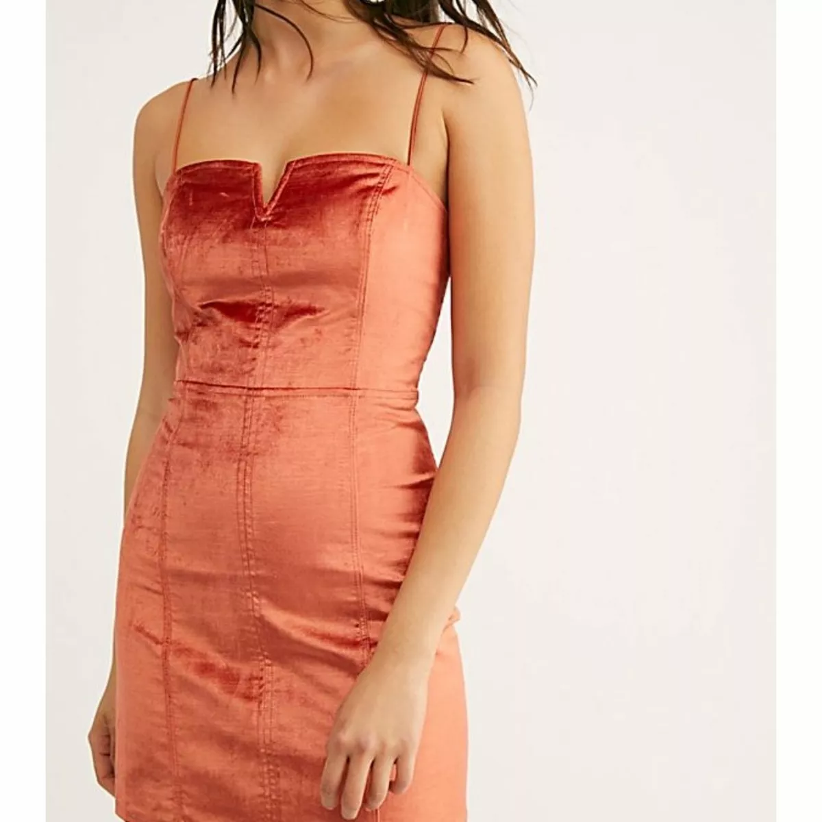 Velvet shop peach dress