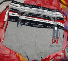 5 NEW NAUTICA NT4463 5PKBE SIGNATURE WAIST COTTON BOYSHORT PANTIES L