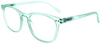 Grüne Kunststoff-Fertiglesebrille in transparentem FROZEN-Look + Federscharnier