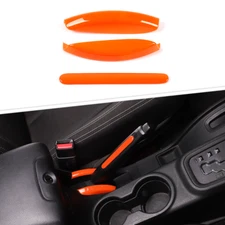 Fit For Jeep Wrangler JK 11-17 Inner Handbrake Handles Decal Cover Bezel Orange