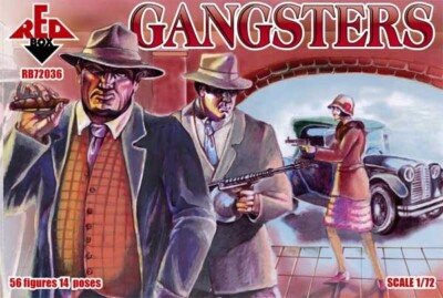 REDBOX 1:72  RB72036 GANGSTERS (56 FIGURES/ 14 POSES) DARK RED
