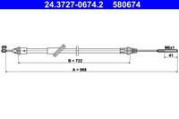 Ate Handbremsseil FüR Maverick 2.0 2.3 3.0 02.01- Ford Oe 4532486