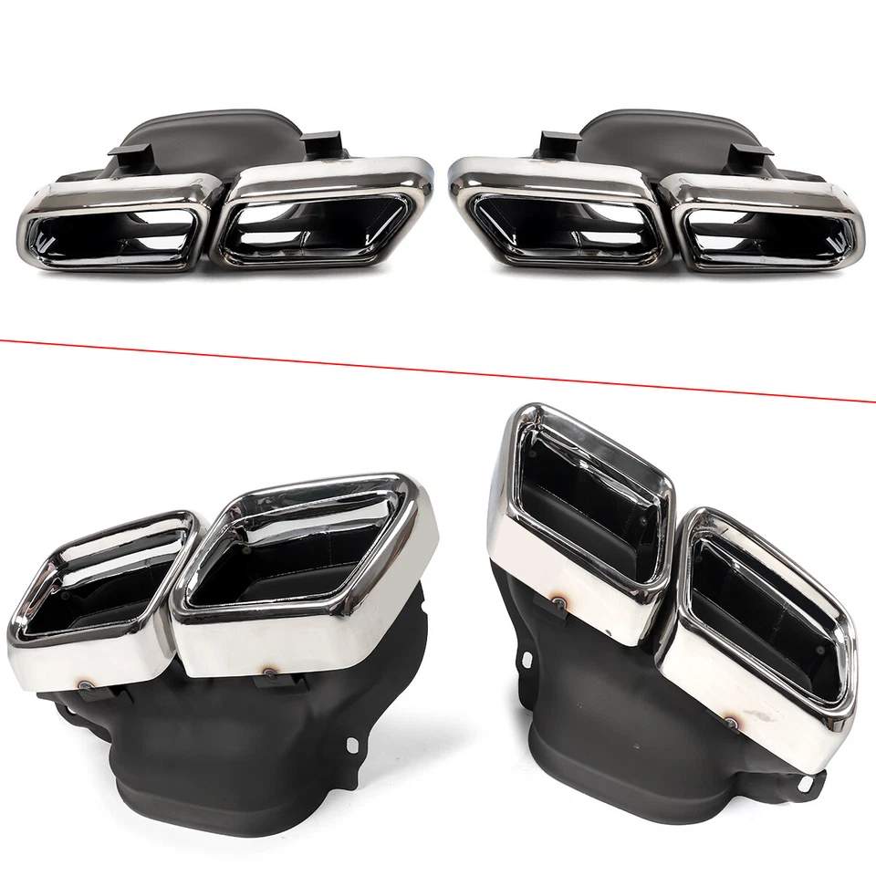 E63 Style Rear Bumper Diffuser Chrome Exhaust Tips For Mercedes E W212 2013-2016 Foto 3 de 4