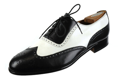 CHURCH\'S PRIMA CLASSE Spectator Handmade Wingtip‎ Oxford Dress Shoes 12 M Handmade Leather Spectator Wingtip Oxford: Brown & Navy  main image 4