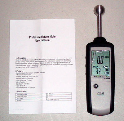 Ruby Electronics DT-128M Non-Contact Pinless Moisture Meter dampness indicator !