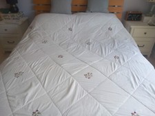 Debenhams Portmeirion ivory/floral design king size bed quilt cover VGC