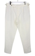 SUITSUPPLY Vigo ZC Trousers Men's UK 36 Linen Blend Pleated Belted Tapered