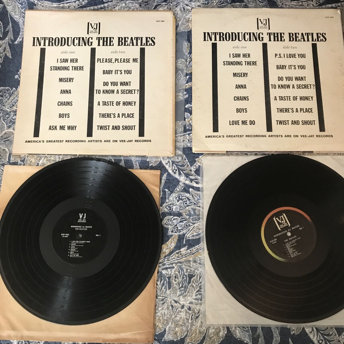 2) Introducing The Beatles 1964 Vinyl Vee-Jay Records LP1062 2) Introducing The Beatles 1964 Vinyl Vee-Jay Records LP1062