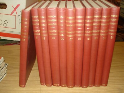 American Philological Association lot of 10 Transactions/Proceedings 1950-1959