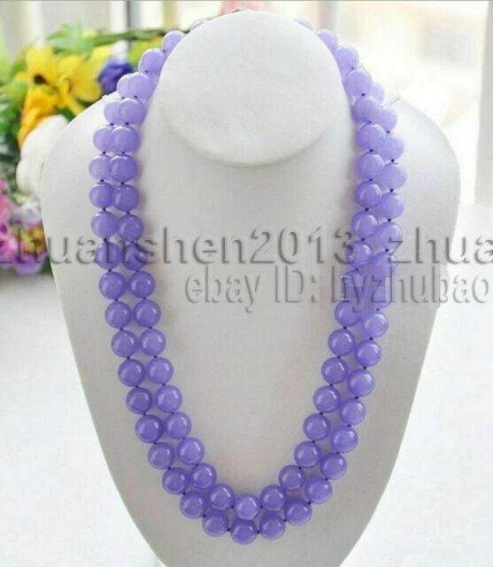 25" 36" 50" 6/8/10/ 12mm Apatite/Topaz/Agate/Jade/ Gems Round Beads Necklace AAA - Image 4 of 4