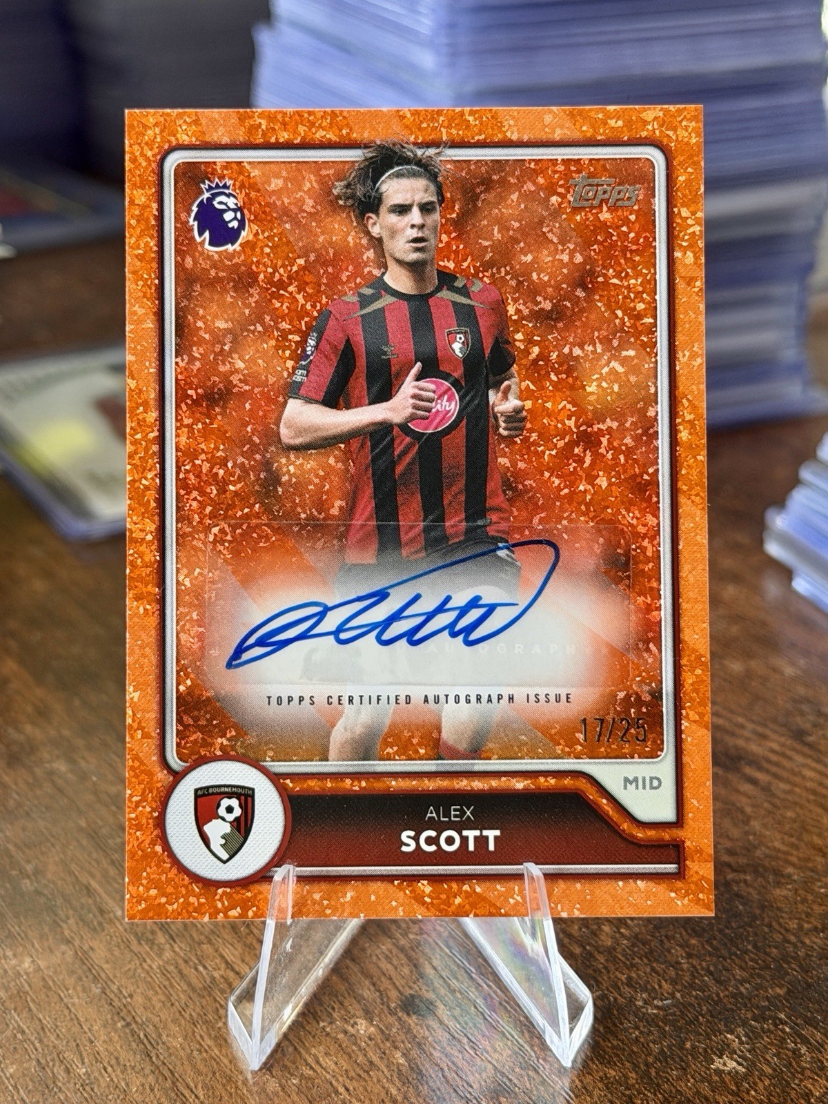 Alex Scott 2026-27 Topps Premier League #BA-ASC Orange Mini Diamond Auto /25