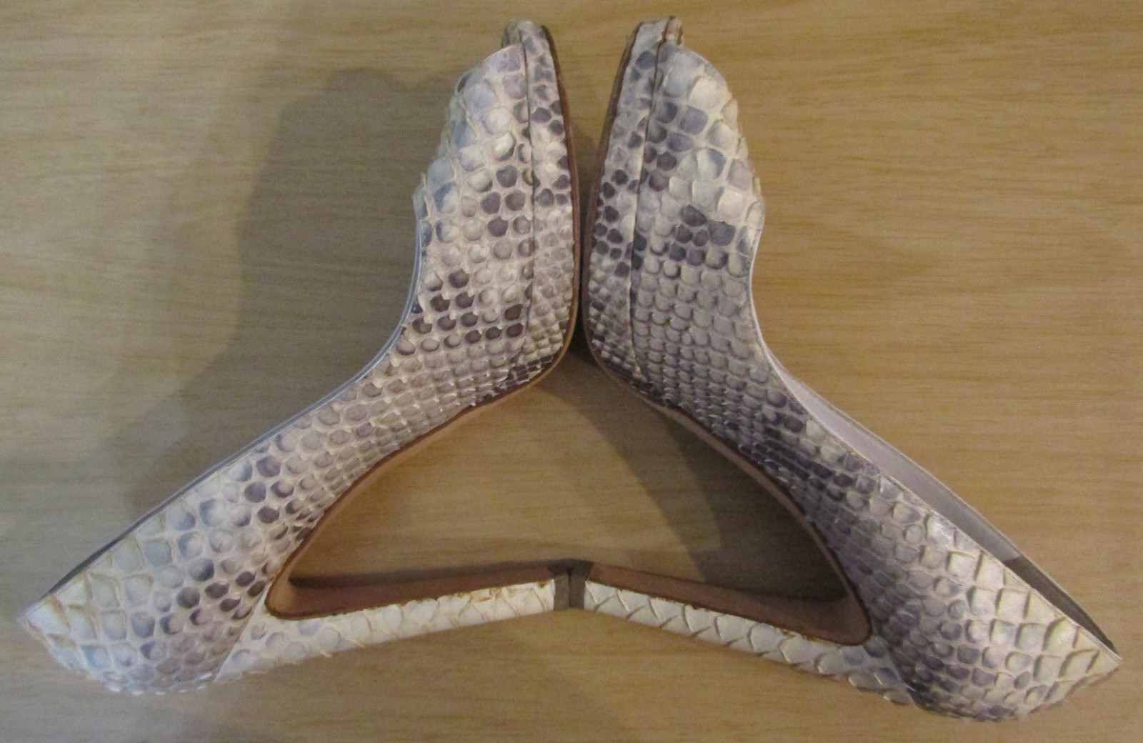 EUC Sergio Rossi Python Skin Peep Toe Hidden Plat… - image 2