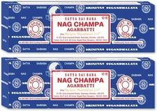 Satya Sai Baba Nag Champa Incense Sticks, 100-gram 3.5 Ounce (Pack of 2) 
