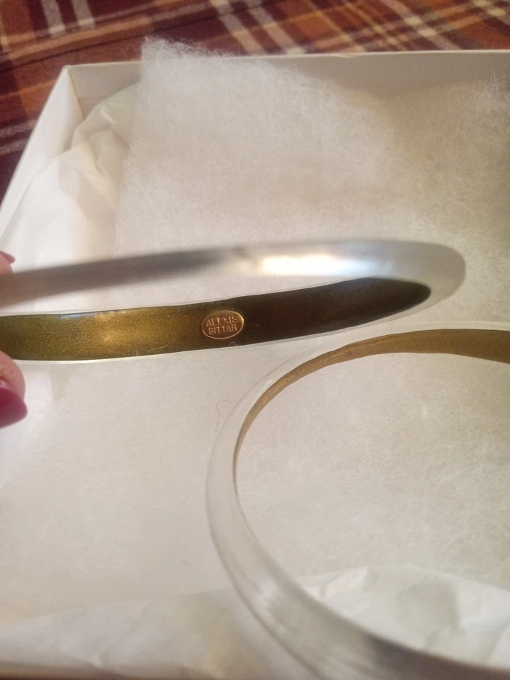 Dos pulseras brazalete cónicas ALEXIS BITTAR gris lucita nuevas sin etiquetas ¡Muy buen precio! Foto 3 de 4