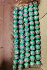 5 Strands 16mm Wedding Cake Beads Green, Handmade Glass Beads for jewelry make