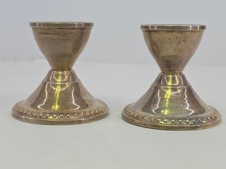 Sterling Silver Candle Set Weighted 175 g 2 1/2" x 2 1/2"