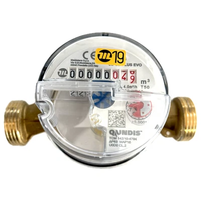 ZAEHLER.DE Warm & Kalt AP-Wasserzähler Q3=4,0m3/h 130mm 1" Zoll AG Qp=2,5 NEU ohne Eichung