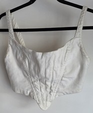 Zara Corset Top Women S Sleeveless White Solid Casual Blouse Tank Minimalist