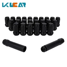 Kucar 24Pcs Wheel Lug Nuts Black Truck Lug Nut Closed Cone Seat Acorn 6 Spline