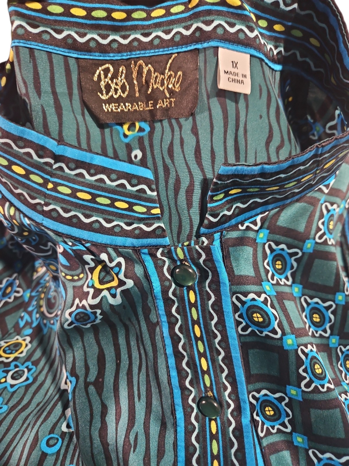 Vintage Bob Mackie Wearable Art Silk Kimono Top B… - image 7