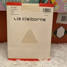 Liz Claiborne Silky Sheer Control Top Pantyhose Cream Size Medium New