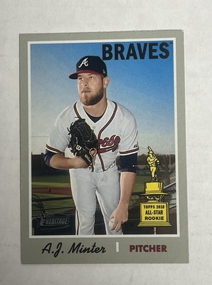  2019 Topps Heritage #232 A.J. Minter BRAVES All-Star Cup baseball card NM/MT