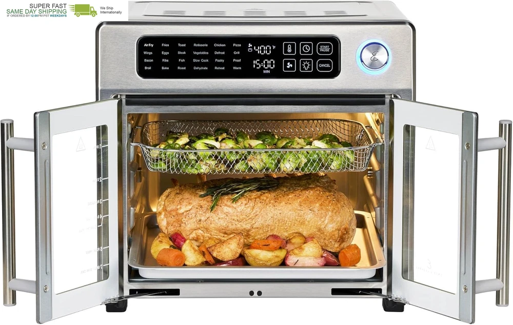 24-Function Digital Air Fryer Toaster Oven Combo with 7 Accessories 24-Function Digital Air Fryer Toaster Oven Combo with 7 Accessories