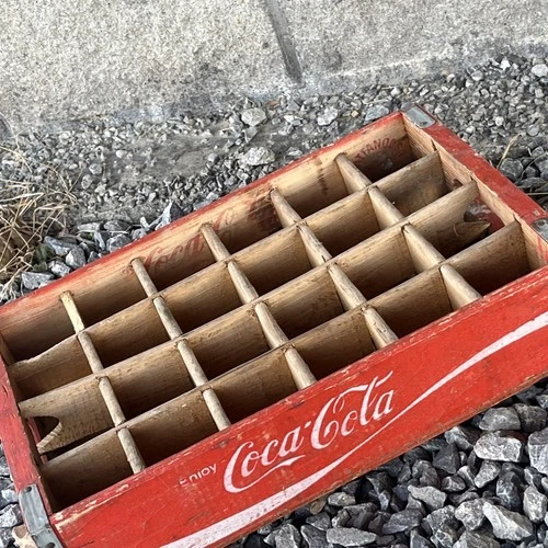 Vintage Coca-Cola Coke Red Wood 24 Bottle Crate Wooden Carrier