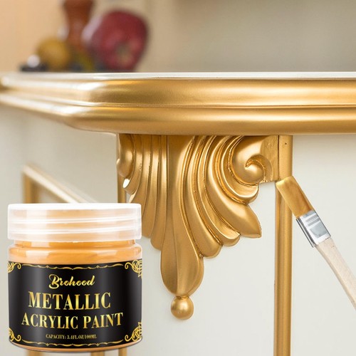 Brohood Gold Leaf Paint, 100ml Water-Based Metallic Acrylic Paint, Golden Acr... - Picture 7 of 7