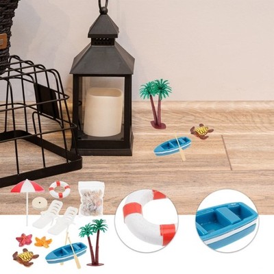 Miniature Beach Accessories For 1/12 Doll House Coastal Theme Scene Decoration