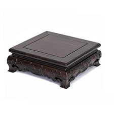 GOLDY&WENDY Wooden Black Pedestal Square Chinese Luxury Display Stand for Sta...