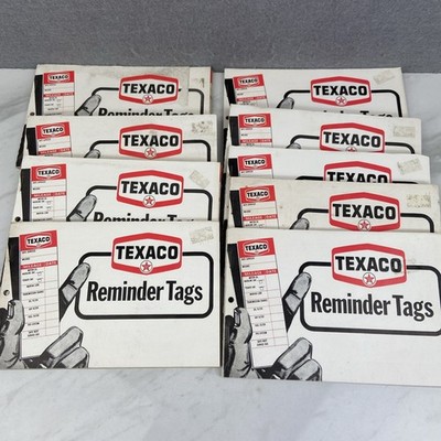 Lot of 9 Vintage 70 s TEXACO Reminder Tags Booklets - Oil Change Filters
