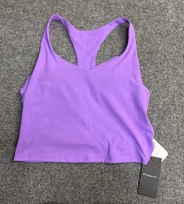 NWT FABLETICS Anywhere Cropped Built-In Bra Tank in Womens Size Large Purple