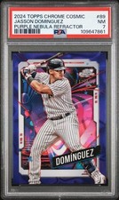 2024 Topps Cosmic Chrome Jasson Dominguez #89 Purple Nebula Refractor /150 PSA 7