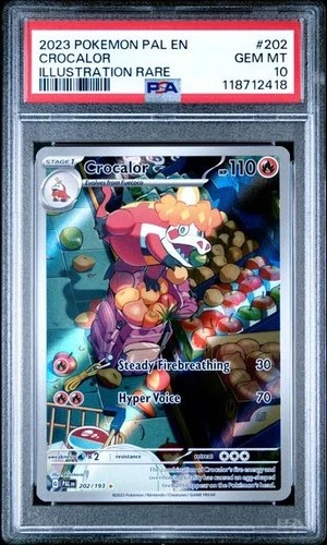 2023 POKEMON PAL EN-PALDEA EVOLVED ILLUSTRATION RARE #202 CROCALOR PSA 10