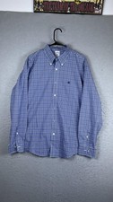 Brooks Brothers Dress Shirt Mens Large Blue Gingham Regent Fit Non Iron Stretch