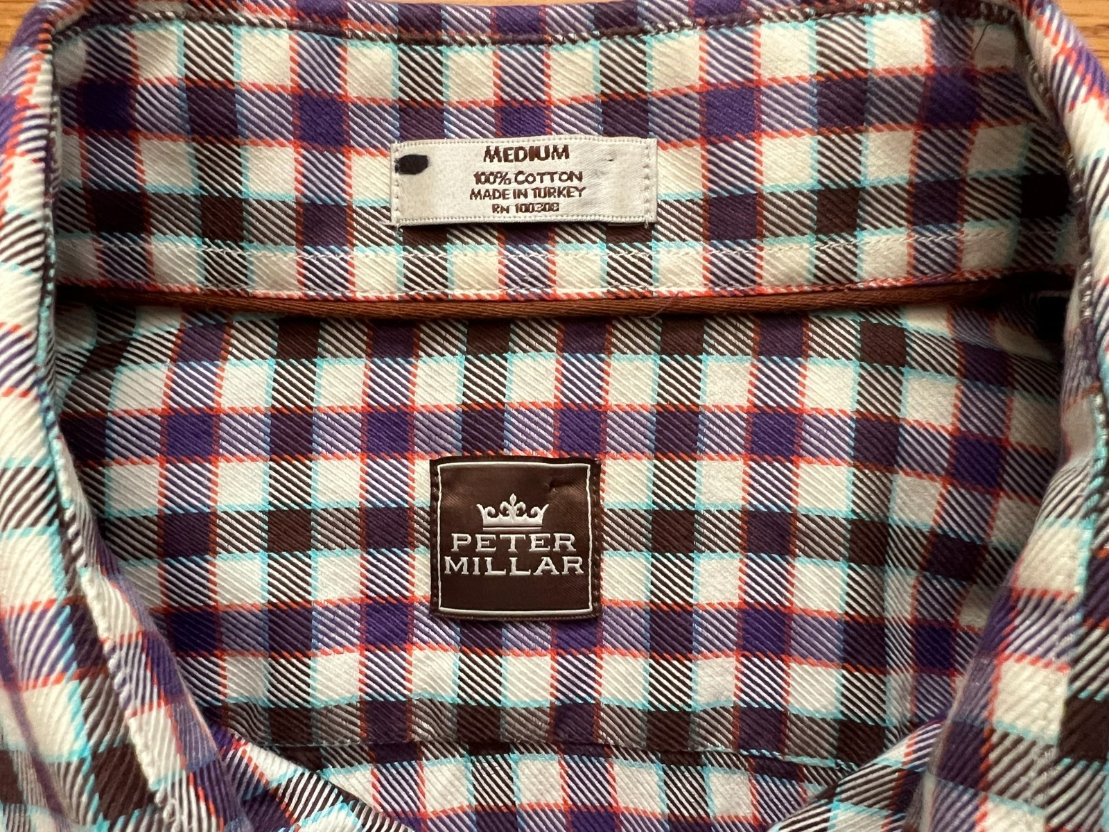 Peter Millar Mens Medium Gingham Button Down Shir… - image 2