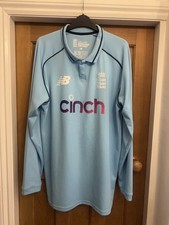 England Cricket New Balance 2021 long sleeve ODI shirt size XL mens Stokes Blue