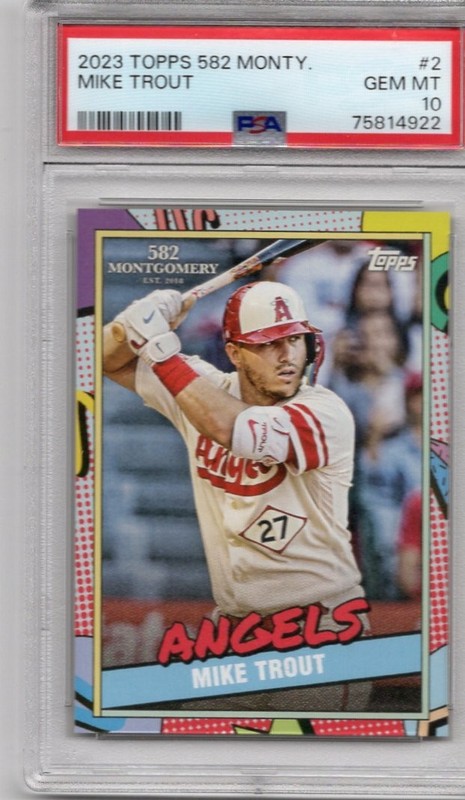 Mike Trout 2023 Topps 582 Montgomery # 2 *PSA 10 GEM MT* Los Angeles Angels
