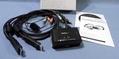StarTech SV211DPUA 2-Port USB DisplayPort KVM Switch w/ Audio and Remote