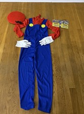 Super Mario Brothers One Piece Kid Unisex Costume With Hat Mustache Assortment L