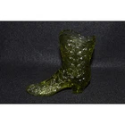 Fenton Glass Boot, Fenton Daisy and Button, Colonial Green Fenton, Glass Shoe