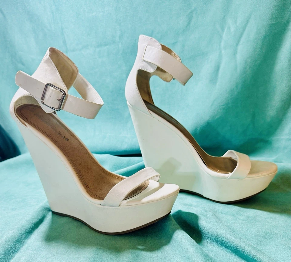 Sandalias de cuña con plataforma con soporte talla 9 para mujer Foto 2 de 4