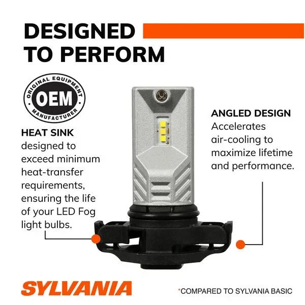 Luces antiniebla LED Sylvania y DRL 5202/2504 PS24W/PSX24W ¡NUEVO paquete de 2 bombillas! Wrangler Foto 4 de 4