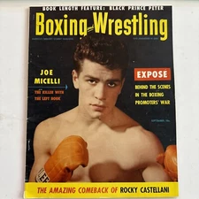 September 1954  Boxing And Wrestling Magazine Joe Micelli - Rocky Castellani