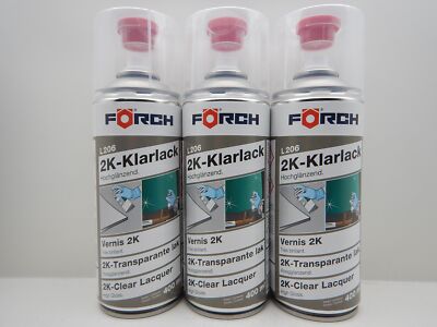  3X 2K KLARLACK L206 LACK SPRAY SPRAYDOSE  DOSE HOCHGLÄNZEND FÖRCH 400ML 