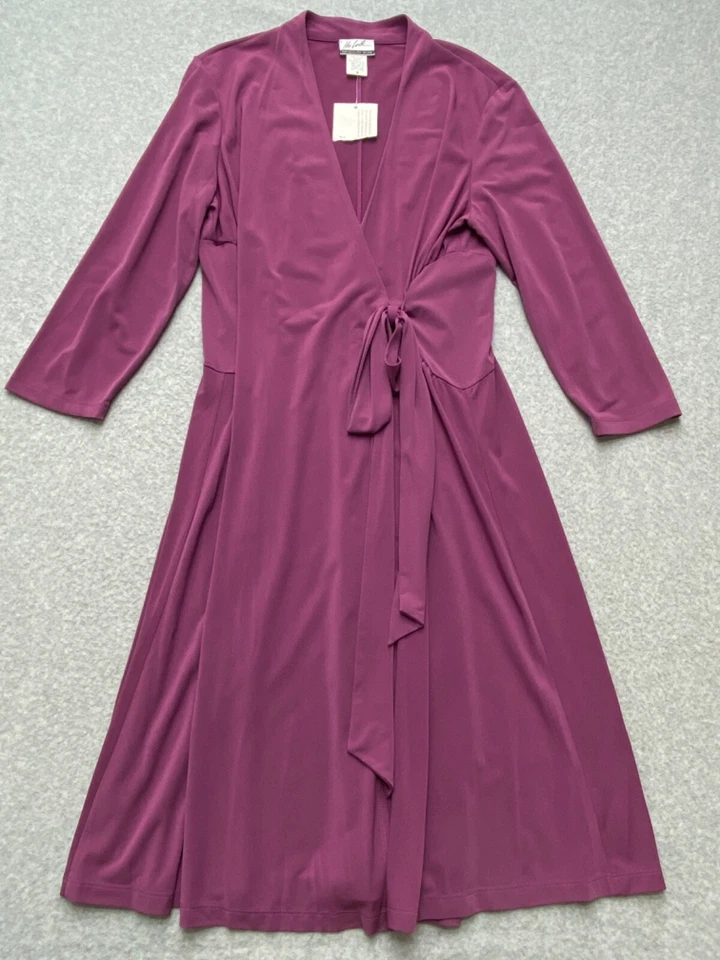 Vestido Randolph Duke Mediano The Look Mujer Púrpura Envolvente Midi Corbata Cintura Elástico Foto 4 de 4