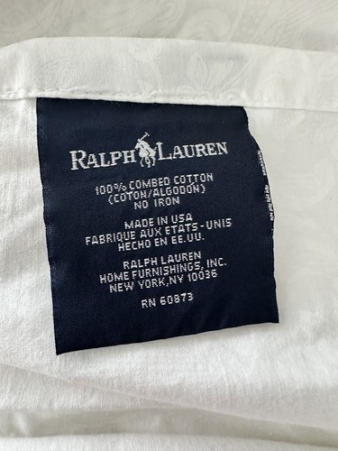 Ralph Lauren Bed Skirt Dust Ruffle~Combed Cotton~15" Drop~White~Double - Picture 5 of 9